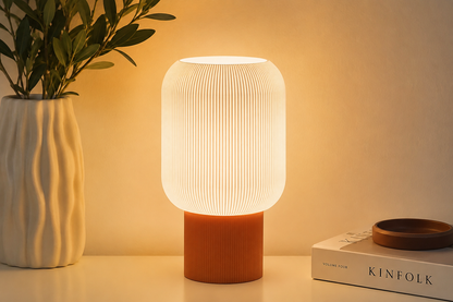 Modern Ribbed Table Lamp – 3D Printed LED Lamp