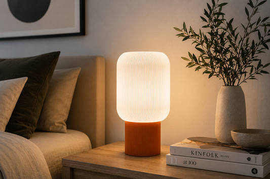 Modern Ribbed Table Lamp – 3D Printed LED Lamp